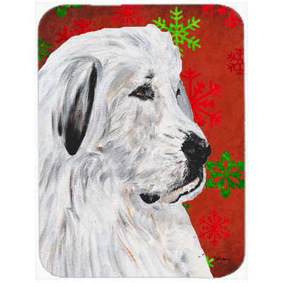 The Holiday Aisle Ashlynn Great Pyrenees Glass Cutting Board