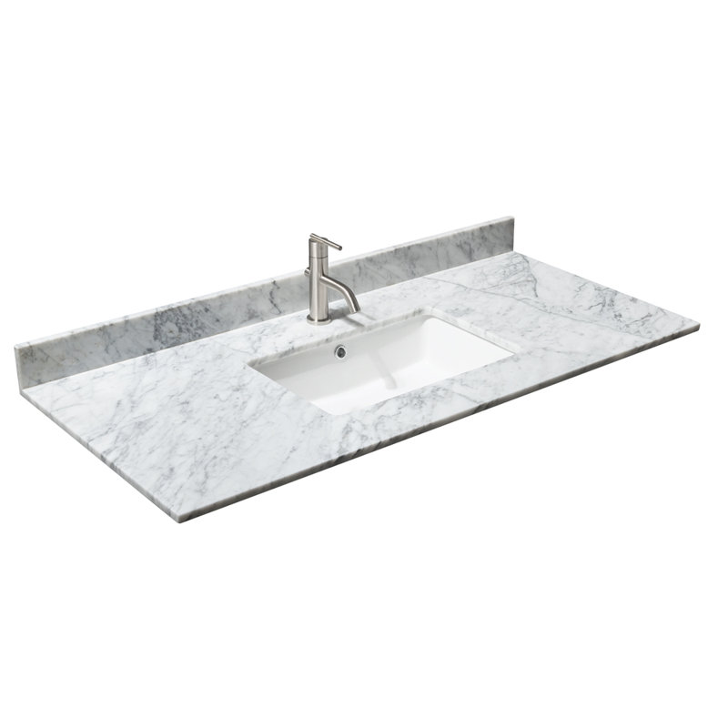 48'' Marble Single Bathroom Vanity Top with Sink