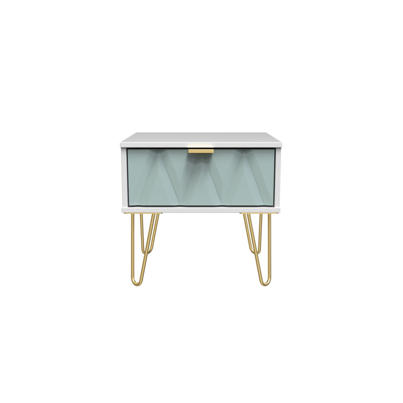 Baturhan 45cm W Manufactured Wood Bedside Table, Duck/White