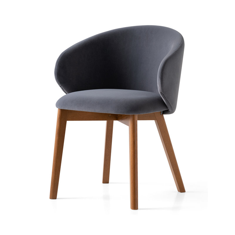 Tuka Upholstered Armchair with Wooden Frame, Sand, Graphite