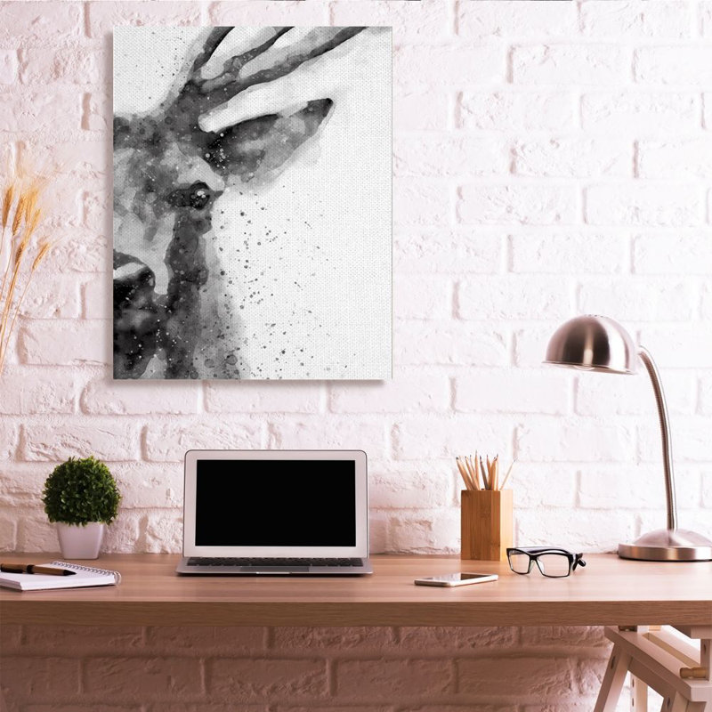 «Buck Reindeer Antler Wild Forest Animal» par Daphne Polselli - impression, H 48 po x l 36 po, Toile tendue
