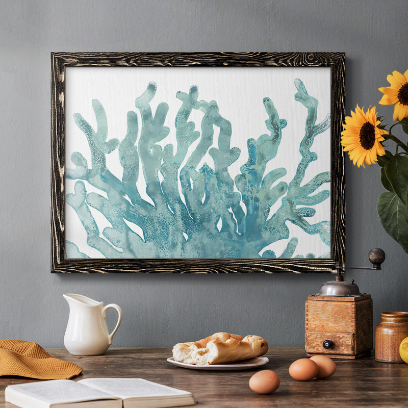Blue Macro Coral III, reproduction d'art sur toile, Noir, H 18 po x l 26 po
