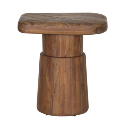 Ekta Solid Acacia Wood End Table, Brown