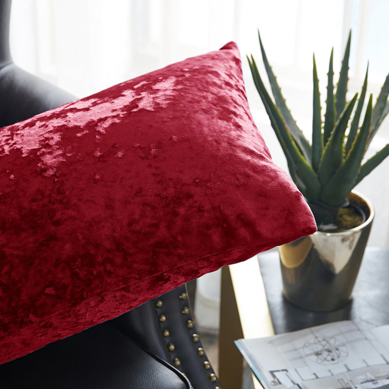 Floral Rectangular Lumbar Cushion Cover, Garnet
