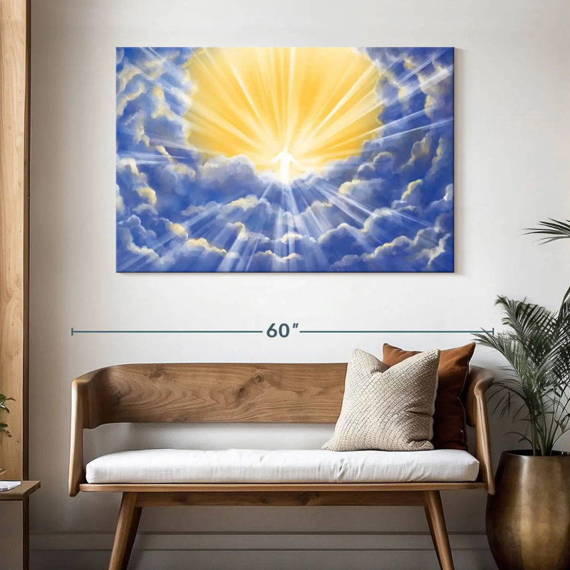 Adella Christ au-dessus des nuages, H 32 po x l 48 po