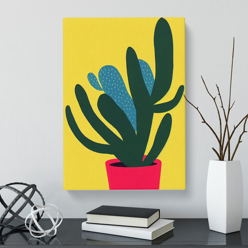 Cactus Cacti Minimalism - Wrapped Canvas, 60cm H x 40cm W x 3cm D