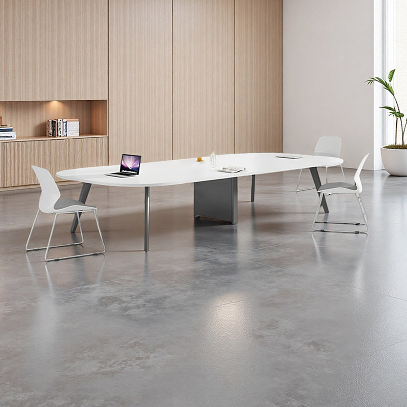 Table de conférence en arc Simplicity avec pieds en métal, H 29,52 po x L 141,73 po x l 47,24 po