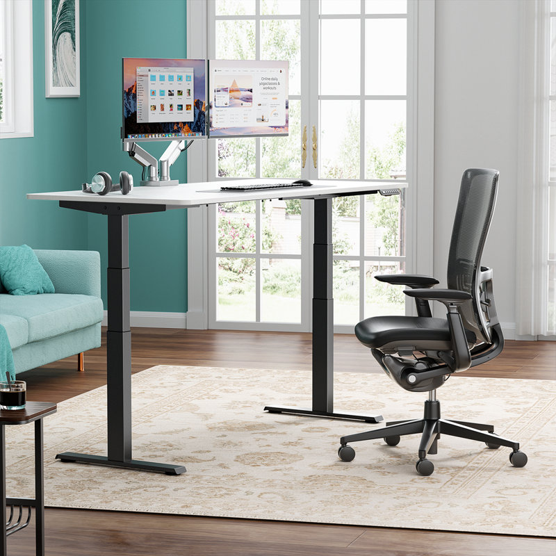  Premium Standing Desk, 49.3" H x 59" W x 30" D, White, Black