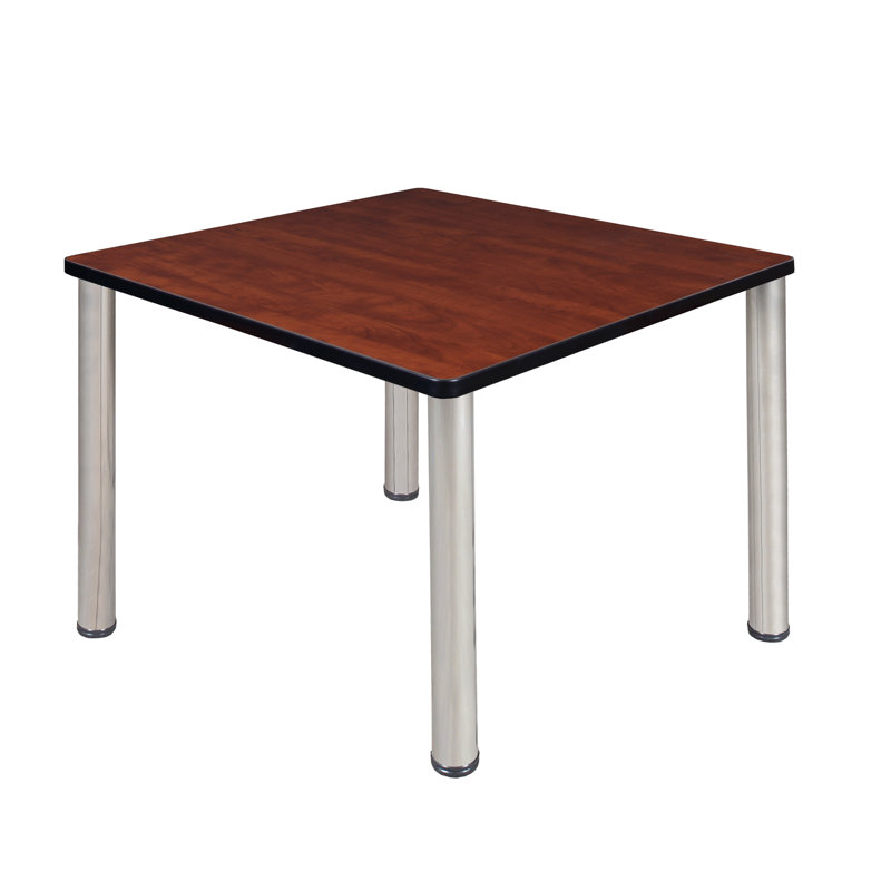 Plateau de table Kee, H 29 po x L 30 po x l 30 po, Chrome, Cerisier