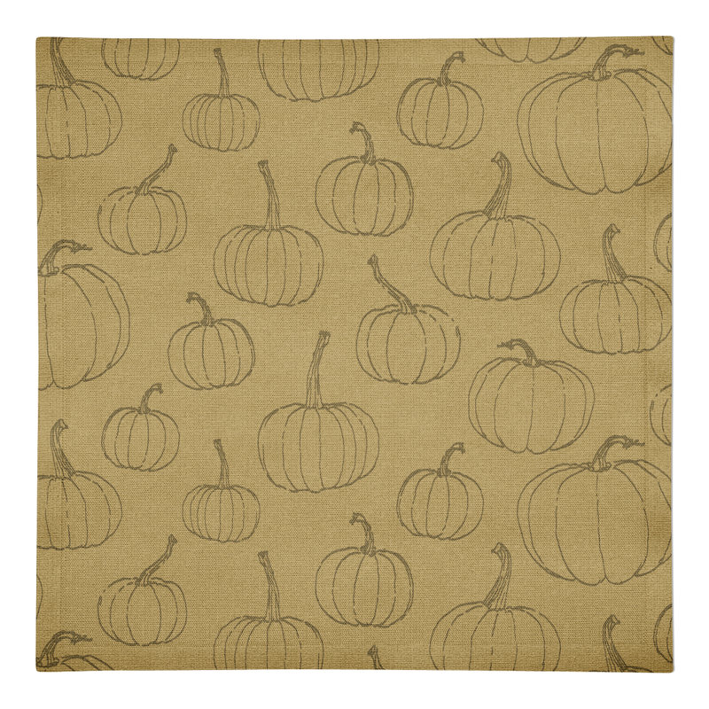 Serviette en coton citrouille 10 po, Jaune
