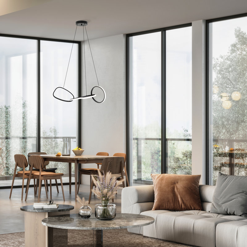 Olha Dimmable LED Geometric Chandelier, Black