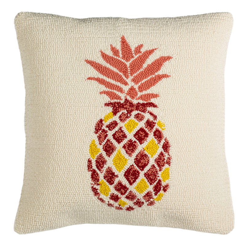 Embroidered Polypropelene Throw Pillow, Red/Yellow
