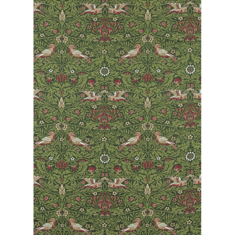 Emery Walker's House Bird Tapestry Fabric, Tump Green