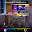 Bureau électrique debout, réglable en hauteur, avec espace de rangement, bureau de jeu debout avec bande lumineuse à DEL, adapté pour le bureau à domicile et les jeux, poste de travail assis / debout.-472598520-472598526