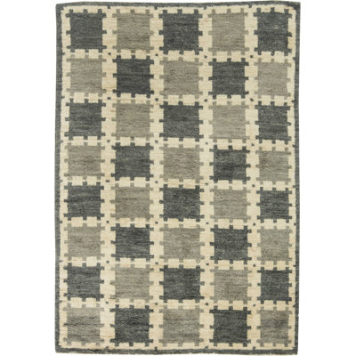 Modern One-of-a-Kind Rectangle 4'10" X 7'1" New Age Wool Area Rug in