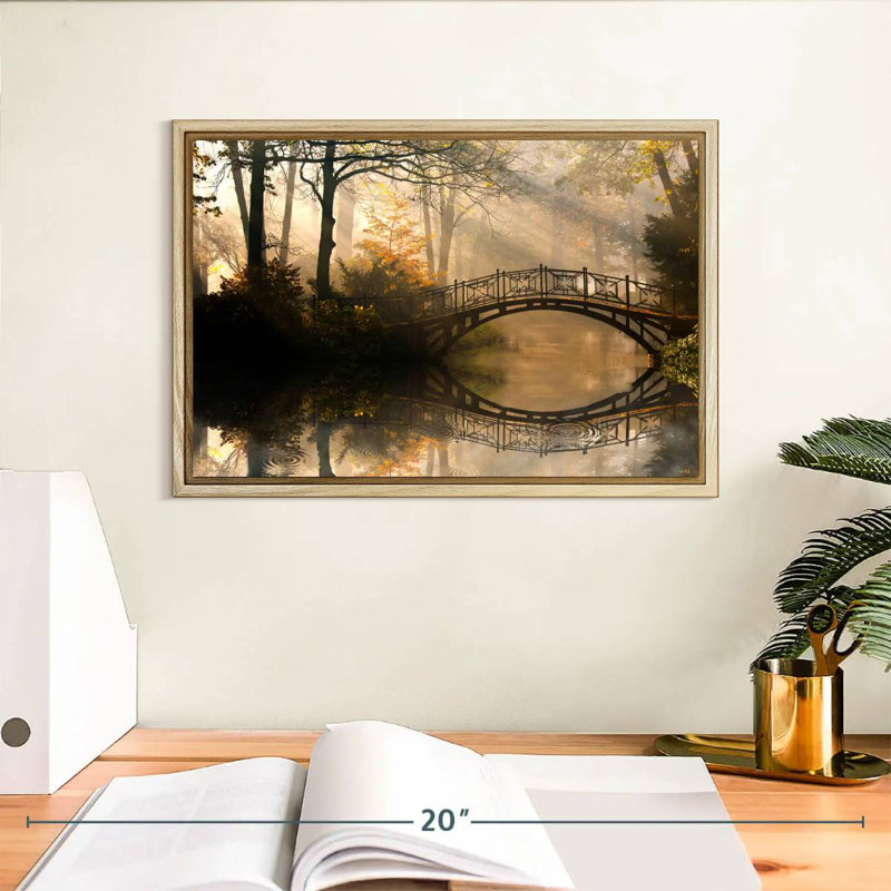 Pont Misty Park, 13 po x 9 po, Cadre flottant en bois naturel