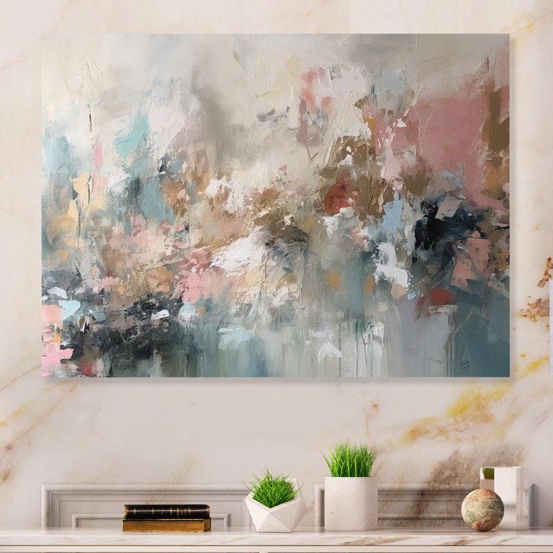 "Brushstroke", peinture abstraite I, H 30 po x l 40 po, Toile tendue, Sans cadre