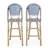 Outdoor French  2  - 29.5" Height, Navy Blue And White, Aluminum Frame With Effect, Pe , Rustproof, Garden  2  -like Finish, Rust ,