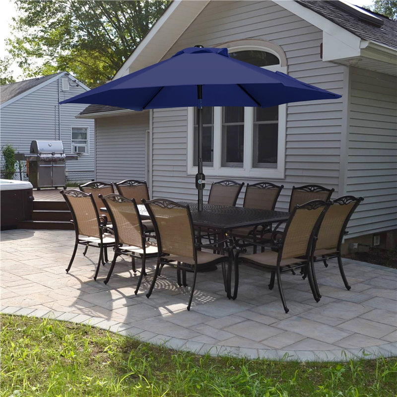 Parasol de patio 6 pi Spirica, Bleu marine