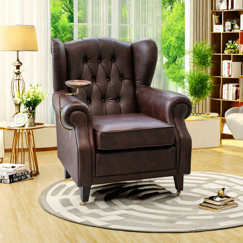 Deshawna Recliner, Deep Coffee Faux Leather