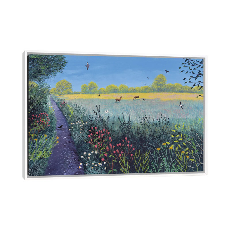 "Down Summer Lane" par Jo Grundy, reproduction d’art, Pas de tapis, H 18 po x l 26 po x P 1,5 po, Toile blanche encadrée