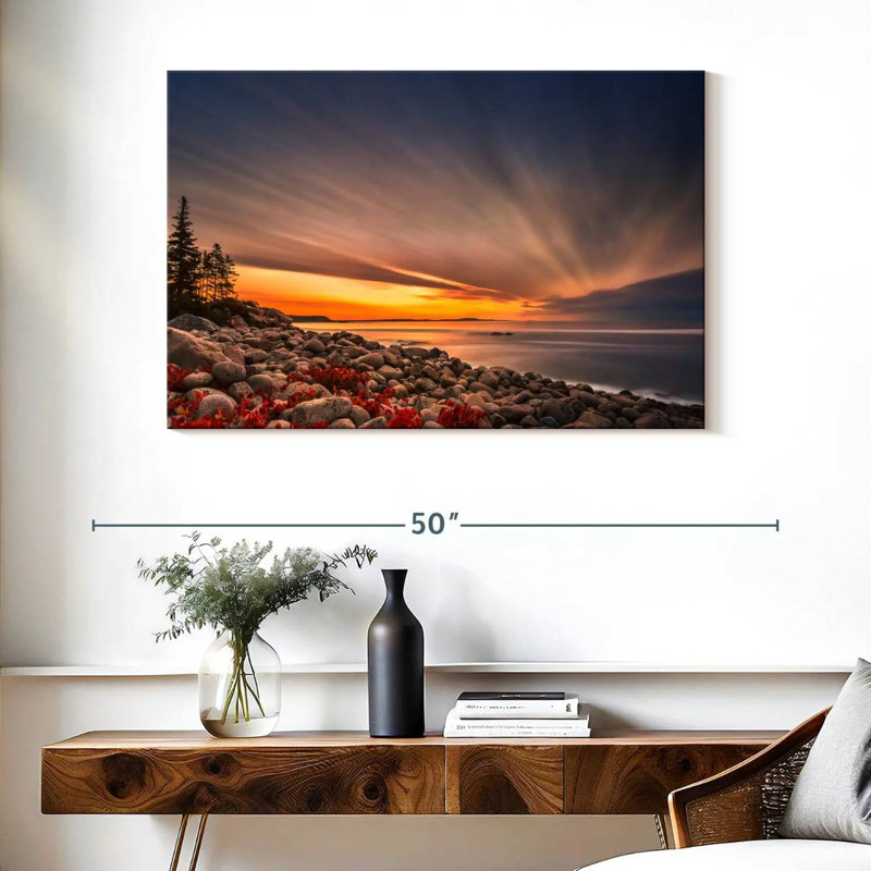 Coucher de soleil doré à Boulder Gillard, H 26 po x l 39 po
