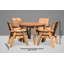 Feliciano 4 - Person Wood Patio Dining Set with Round Table , Cushions Included-419977386