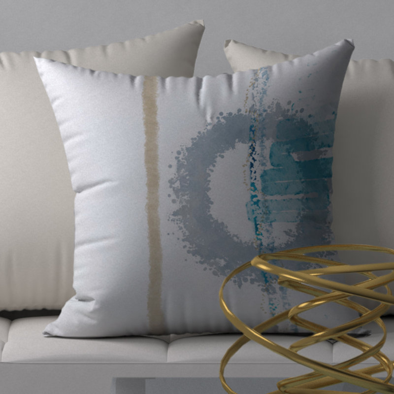Abstract Throw Pillow, 18" H x 18" W