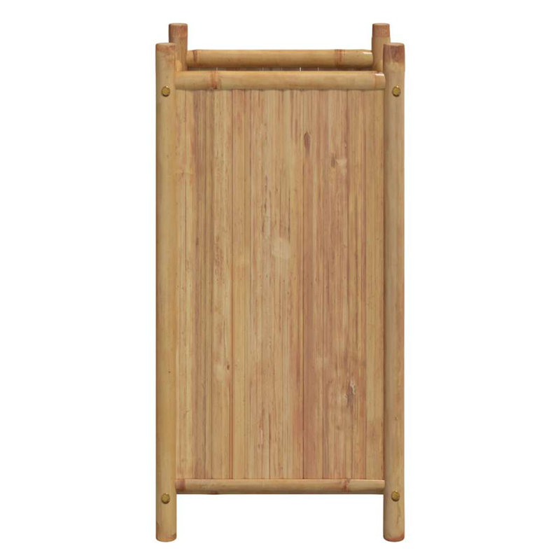 Pot de fleurs d'extérieur en bambou naturel 15,7 po x 15,7 po x 31,5 po avec incrustations décoratives