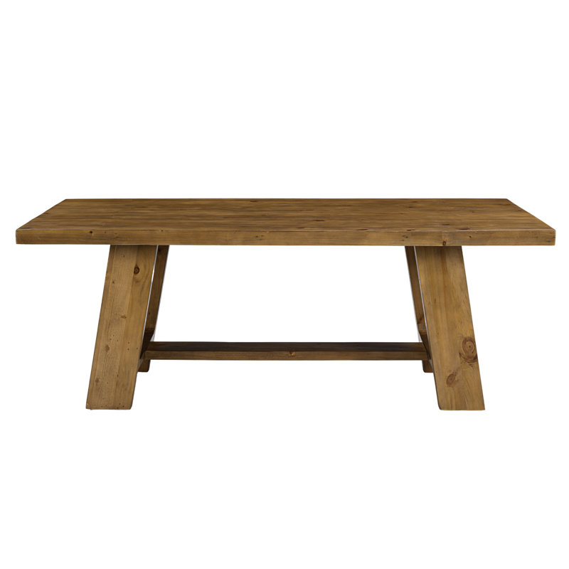 Solid Wood Dining Table Set, Rectangular Distressed Pine Dining Table And Slat Back Windsor Dining Chairs For Kitchen/Dining Room