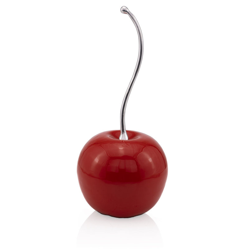 21" Red And Silver Enamel Cherry Sculpture