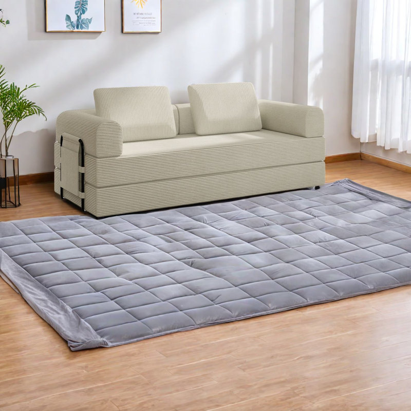 Space-saving Convertible Sofas, Corduroy Beige Design For Living