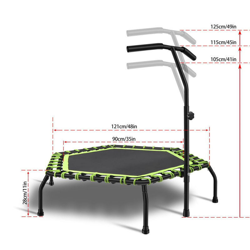 Metro Lane ft Round Fitness Trampoline with Handlebar