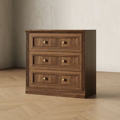 Monos Modular 3-Drawer Storage Cabinet with Doors (Set of 1), Walnut