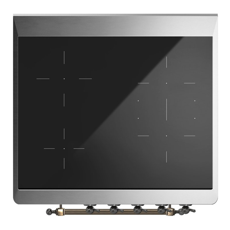 Majestic III Series 30 Inch Induction Range with 4 Induction Elements in Matte Graphite (Brass Trim), Burnished