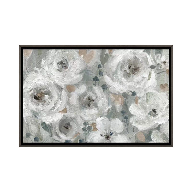 «Neutral Symphony» par Carol Robinson - reproduction imprimée, Toile encadrée de bois rustique foncé, Pas de tapis