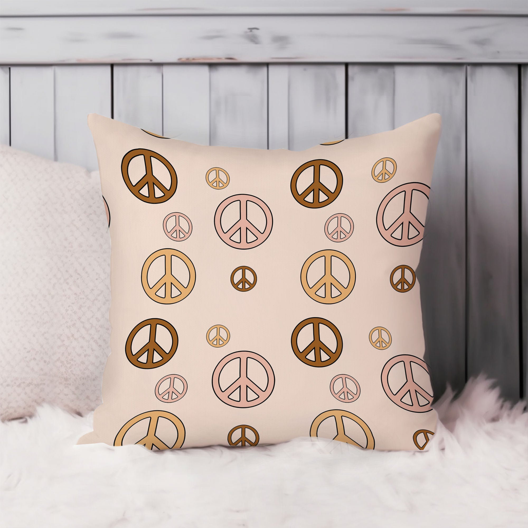 Ethan Taylor Symbols Retro 70s Hippie Peace Sign Pattern IV Retro | Wayfair