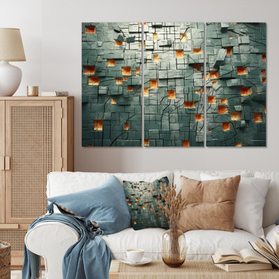 Another Brick In The Wall Vintage Abstract 3 Pieces -  Ivy Bronx, 84A91FF5B90E42F3AA491F3DA54170F8