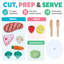 Ensemble de cuisine en bois Teamson Kids 27 pièces avec tablette de recettes factices, vert, pour découper et trancher les aliments et amuser les petits chefs.