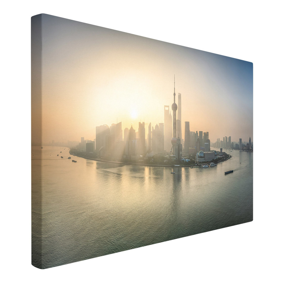 Leinwandbild Pudong bei Sonnenaufgang