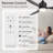 52 Inch Modern Ceiling Fan With Light And Remote, Gold And Black 3-Blade Ceiling Fan, DC Motor With Reversible Airflow, Double  Acrylic Shade, For Bedroom Living Room-83134389-83134386