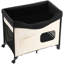 Lit superposé pliable surélevé beige pour chien avec lit 600d en velours hollandais