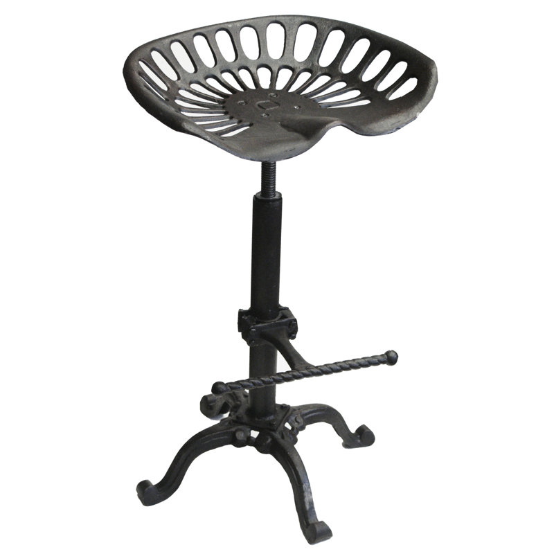 Sublette Swivel Adjustable Height Counter Stool with Metal Frame, Black