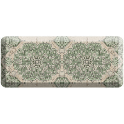 Designer Comfort Anti‑Fatigue Kitchen Comfort Mat – Paloma Medallion Green