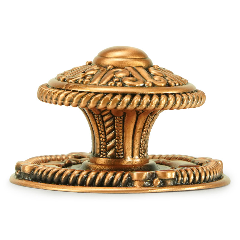 AMERICANA KNOB W/ MATCHING BACK PLATE , Burnished Copper