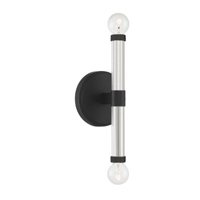 Edberg 2-Light Wall Sconce in Matte Black