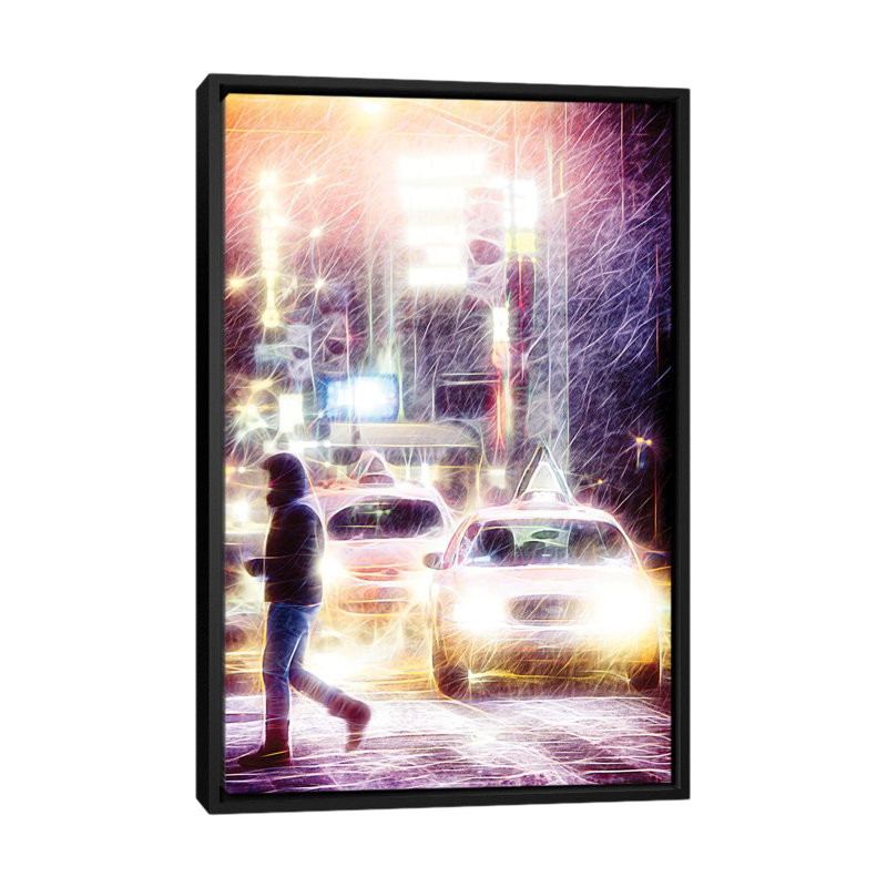 «Snow Storm», impression sur toile, H 26 po x l 18 po x P 1,5 po, Toile avec cadre noir, Pas de tapis