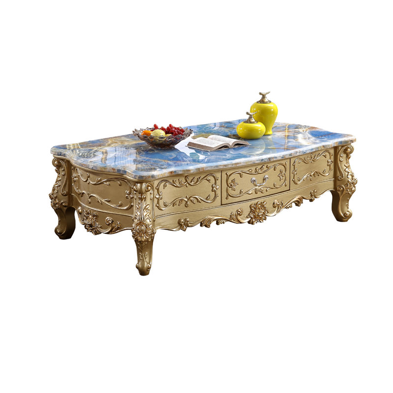 European-style Solid Wood Carved Coffee Table Single Coffee Table