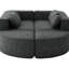 Canapé modulaire Boneless de 114,9 po avec des extrémités arrondies, un siège confortable de 24,4 po et un revêtement respirant Boucle pour le salon, 6 sièges, motif noir, profondeur d'assise, tissu doux-133451097-133451096