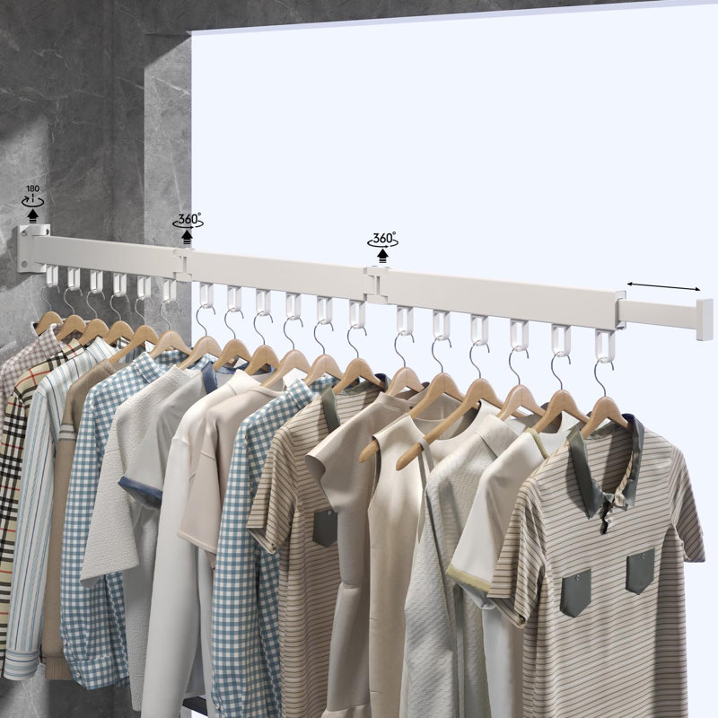 Wall-Mounted Drying Rack, White
